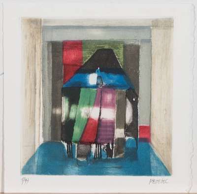 unbekannte Künstler, Konvolut aus 2 Farbradierungen, je handsign., num. 1/99 bzw. 55/60, Blattgr. 21x20 cm bzw. 25x51 cm