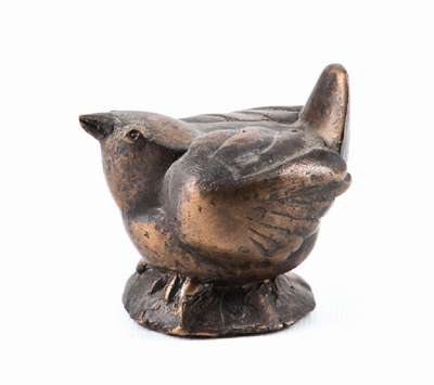 Gernot Rumpf, geb. 1941 Kaiserslautern, Vögelchen, Bronzeskulptur, Gießerstempel, ca. 7x6 cm
