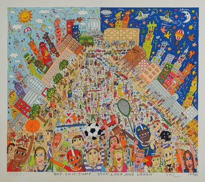 James Rizzi, 1950-2011 , hop, skip,jump..., sign., dat. 1996, num. 378/600, Blattgr. 42,5 x 47 cm