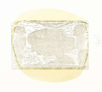 Gerhard Altenbourg, 1926-1989, Tiefruhende Teichwonne wirf deine Augen in die flügelflankierte einwesende Stille, Farbholzschnitt, handsign., dat. ...