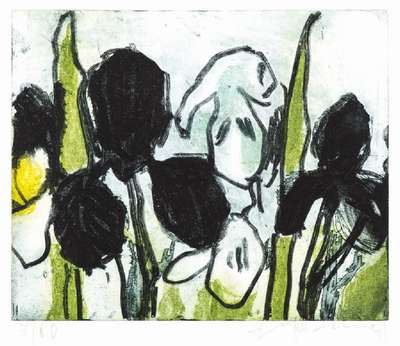 Klaus Fussmann, geb. 1938 Velbert, Iris, Radierung, handsign., num. 9/60, Platte ca. 24,5x29,5 cm, Blattgr. ca. 34x39 cm