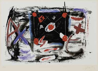 Antoni Tapies, 1923-2012, Farbserigraphie, handsign., bezeichnet e.a., Blattgr. 50x65 cm