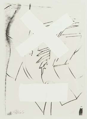 Herbert Zangs, 1924-2003, Rechensymbolik, übermalte Lithografie, handsign., Blattgr. 29,5x21 cm