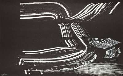 Hans Hartung, 1904-1989, Serigraphie, handsign., num. LI/LXXV, mittig Buchfalz, Blattgr. 49x74 cm