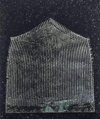 Heinz Mack, geb. 1931, Farbserigraphie aus der Mappe Galaxy, 1973, Farbsiebdruck mit Prägung auf Aluminiumfolien-Karton, handsign.,num. 152/200, ...
