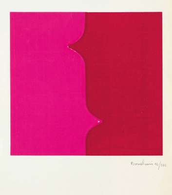 Agostino Bonalumi, 1935-2013, Farbserigraphie, handsign., num. 14/100, Blattgr. 27x21 cm