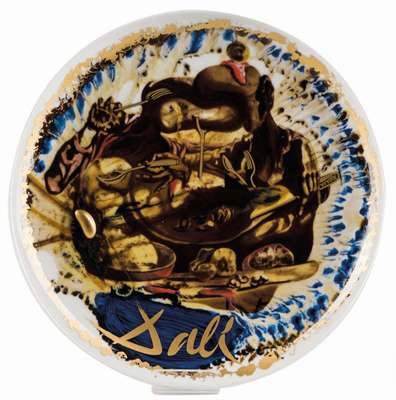 Salvador Dali, 1904-1989, Künstlerteller, Porzellan, Rosenthal Edition, num. 4128/5000, ca. 26x26 cm
