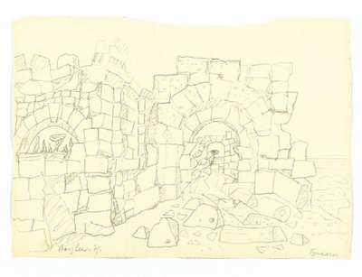 Eduard Bargheer, 1901-1979, Tyndaris, Bleistift-Zeichnung auf Papier, li unten sign., dat. (19)71, re unten betitelt, Blattgr. 30x42 cm, unter Glas ...