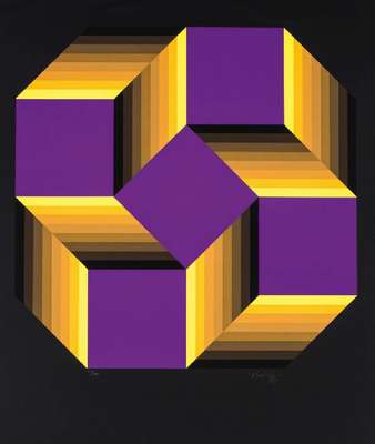 Victor Vasarely, 1906-1997, Farbserigraphie,handsign., num. 153/300, Blattgr. 91x77 cm
