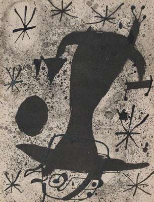 Joan Miro, 1893-1983, Ohne Titel, Lithographie, 1971, re unten handsign., Blattgr. 31x24 cm, im PP eingefasst