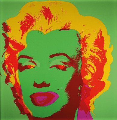 nach Andy Warhol, Marilyn Monroe, Farbserigraphie, unter Glas gerahmt , ca. 90,5x91 cm, gesamt 101x101 cm