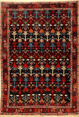 Sirjan alt, Persien, Afshar-Region, um 1940, Wolle auf Baumwolle, gute Naturfarben, dekorativ, EHZ: 2-3, Multicolor-Feld, ca. 172 x 120 cm.