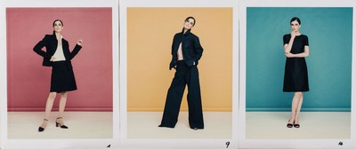Karl Lagerfeld, geb. 1933 Hamburg, Set aus 3 C-Prints/ Fotografien, für den Verkaufskatalog Quelle, Designs von K.Lagerfeld, Blattgr. je 27,5x21,5 ...