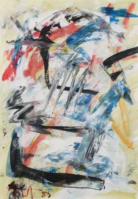 Albert Fürst, 1920-2014, Acryl/Papier, sign., dat. 83, Blattgr. 70x50 cm, unter Glas gerahmt