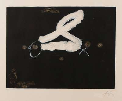 Antoni Tapies, 1923-2012, La S, 1978, Radierung mit Reliefprägung und Carborundum auf Arches-Bütten, handsign., num. 49/75, Hrsg. Grafos Verlag ...