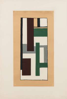 Fernand Léger, 1881-1955, Composition, Farbserigraphie auf Arches Bütten, im Druck monogram. und dat. (19)20, num. 591/1000, Trockenstempel ...