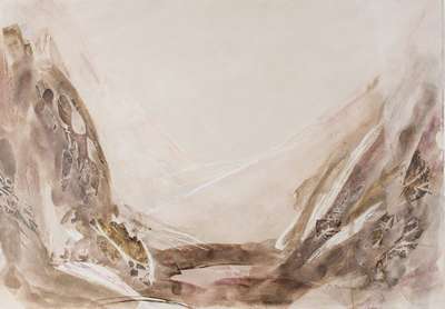 Michael Dittmann, zeitgenössischer Künstler, abstrahierte Landschaft, Aquarell, sign., dat. (19)91, Blattgr. 70x100 cm