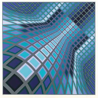 Victor Vasarely, 1906-1997, Farbserigraphie, "VI-VA", aus 1978, Edition Denise René, handsign., num. 28/250, ca. 78x78 cm, Rahmen, gesamt ...