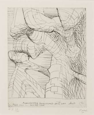 Henry Moore, 1898-1986, Much Hadham "Elephant Skull Plate V", Radierung, 1969, handsign., num. 58/100, aus dem "Elephant Skull ...