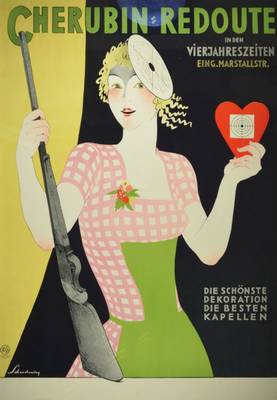 Walter Schnackenberg, 1880 Lauterberg-1961 Rosenheim, großes Werbeplakat: Cherubim- Redoute in den Vier Jahreszeiten, Eingang Marstallstr., die ...