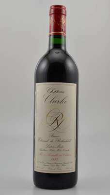 4 Flaschen 1992 Chateau Clarke, Baron Edmond de Rothschild, Listrac-Medoc, je ca. 75 cl, 12,5 % Vol., Füllstände: je ca. into neck, unverkostet, ...