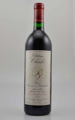 4 Flaschen 1989 Chateau Clarke, Baron Edmond de Rothschild, Listrac-Medoc, je ca. 75 cl, 13 % Vol., Füllstände: je ca. into neck, unverkostet, sehr ...