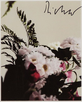 Gerhard Richter, geb. 1932, Kunstpostkarte, handsign., ca. 15x10,5 cm, unter Glas gerahmt, gesamt 40x35 cm