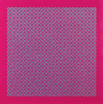 Rudolf Kämmer, geb. 1935 Rudolstadt, Schüler von Ernst Geitlinger, hier: Farbserigraphie in Pink und Grau, handsign., num. 2/35, ca. 58x55cm, unter ...