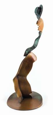 Allen Jones, geb. 1937, Free Spirit, 1999, Bronzeskulptur mit brauner und grüner Patina, am Boden sign., num. 88/125, ca. 65x24x24 cm