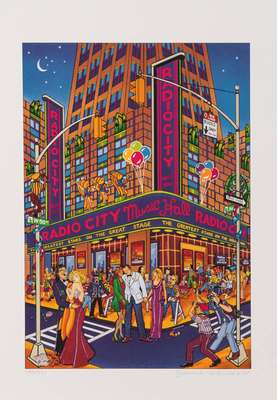 Susannah MacDonald, geb. 1954, Radio City Music Hall, Farbserigraphie, handsign., dat. 95, num. 188/225, Blattgr. 49x37 cm