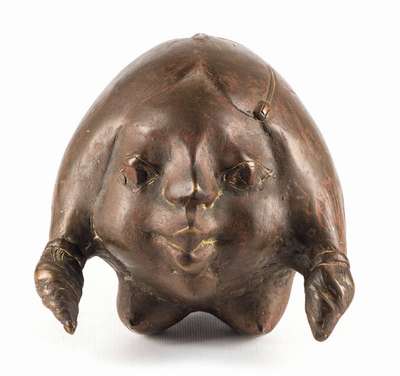 Gernot Rumpf, geb. 1941, Fischtochter, Bronzeskulptur, monogram., ca. 17x19x16 cm