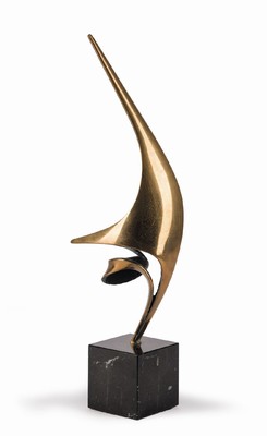 Bob Bennett, 1928-2003, Zephyr, Bronzeskulptur auf Marmorsockel, sign., num. 22/250, ca. 37,5x12 cm, inkl. Sockel H. 44 cm