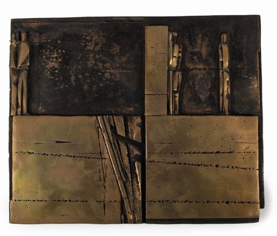 Helmut Lander, 1924 Weimar-2013 Darmstadt, Wandrelief, monogram La.85, gr. ca. 30x37,5