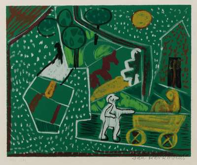 Ida Kerkovius, 1879-1970, Konvolut aus 2 Farbserigraphien, je handsign., eines num. 440/500, ca. 47x51 cm bzw. 26x32 cm, eines unter Glas gerahmt, ...