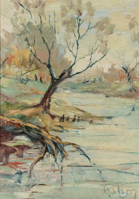 Karl Philipp Spitzer, 1887-1954 Speyer, Altrhein, Öl/Lwd, sign., ca. 70x50,5 cm, Rahmen