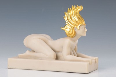 Ernst Fuchs, 1930-2015, Sphinx, Kunstguss teilvergoldet, num. 20/2250, ca. 13x17x6.5cm