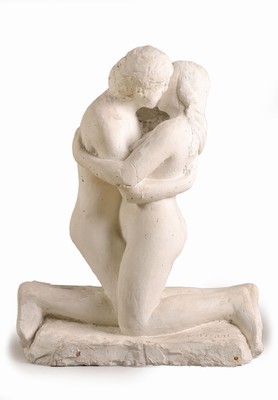 Georg Strobl, geb. 1897 Wasserburg/Inn, Karlsruher Bildhauer, seit 1947 Fachlehrer für Bildhauerei an der KA Karlsruhe, Skulptur aus Gips, sich ...