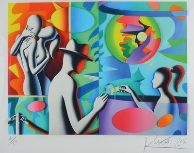 Mark Kostabi, geb. 1960, Admission, 3D- Grafik, handsign., dat. 2016, num. 4/50, Blattgr. 51,5x61 cm