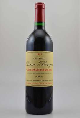 12 Flaschen 1993 Beau-Mayne, Saint-Emilion Grand Cru, je ca. 75 cl, 12,5 % Vol., Füllstände; je ca. into neck, sehr gute Erhaltungszustände, im ...
