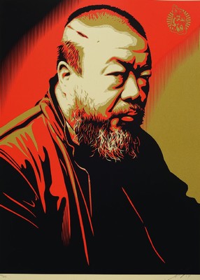 Shepard Fairey, geb. 1970, Ai Weiwei, 2014, Farbserigraphie, handsign., num. 353/375, Blattgr. 61x45,5 cm
