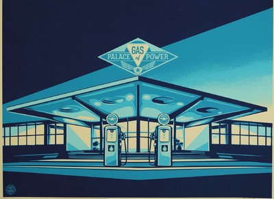 Shepard Fairey, geb. 1970, Gas - Palace of Power, Farbserigraphie, handsign., num. 91/450, Blattgr. 46x61 cm, inkl. Zertifikat
