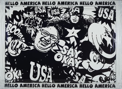 Marek Braun, geb. 1970 Polen, Hello America, Acryl/Lwd, sign., ca. 55x75 cm,
