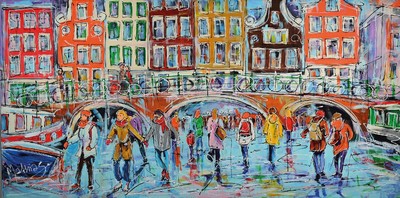 Mathias, niederländischer Künstler, Acryl/Lwd, sign., ca. 70x140 cm, inkl. Zertifikat