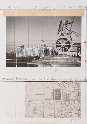 Christo, geb. 1935, Wrapped Reichstag, Farboffset, im Druck sign. und dat. 1992, zusätzlich handsign., Blattgr. 70x50 cm