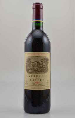12 Flaschen 1990 Carruades de Lafite, Pauillac, 2. Wein von Lafite Rothschild, je ca. 75 cl, 12,5 % Vol., Füllstände: into neck, gute ...