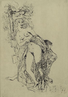 Pierre Bonnard, 1867-1947, La vie de sainte Monique, Radierung auf Bütten, in der Platte monogram., Auflage 340, Druck Ambroise Vollard, Paris 1930, ...