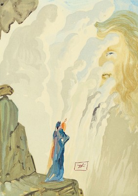 Salvador Dali, 1904-1989, Dante erlangt das Augenlicht zurück, aus "Die göttliche Komödie" 1960, Farbholzschnitt auf Rives, im Druck ...