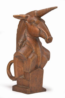 Gernot Rumpf, geb. 1941 in Kaiserslautern, Bronzeskulptur, großes Einhorn, Auflage, num. 4/5, signiert, ca. 38.5 x 34 x 16.5 cm