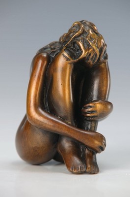 Bruno Bruni, geb. 1935 Gradara, Bronzefigur, Akt, signiert und num. 1251/5000 Mignon, H. ca. 8 cm