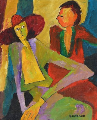 Boris Pavlov, 1928 Moskau - 2005 Paris, Lady Vivien Entspann, Öl/Lwd, signiert, 50 x 40 cm, verso Etikett mit Zertifikat und Nachlassnummer 36-0082, ...